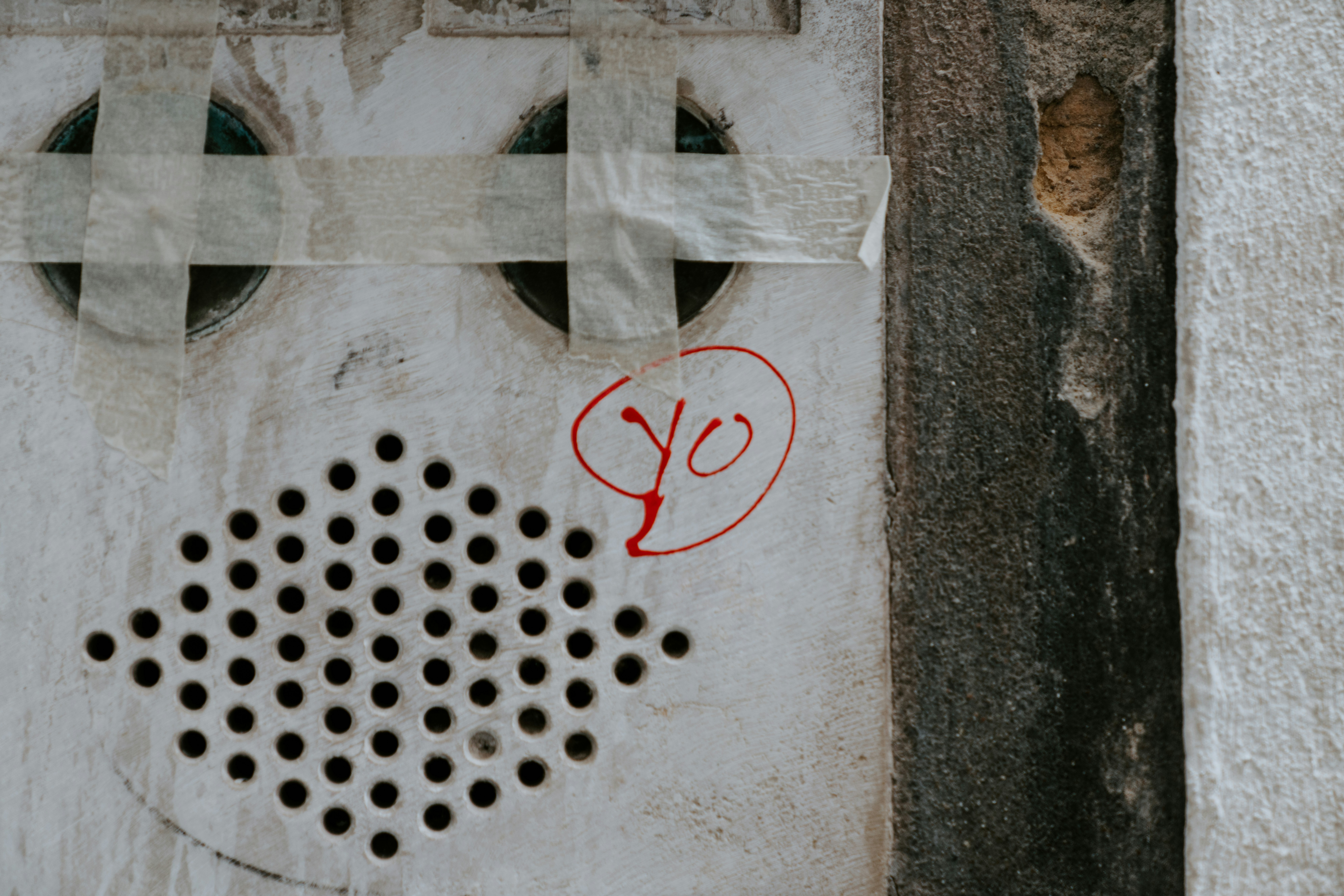 gray concrete wall with hole