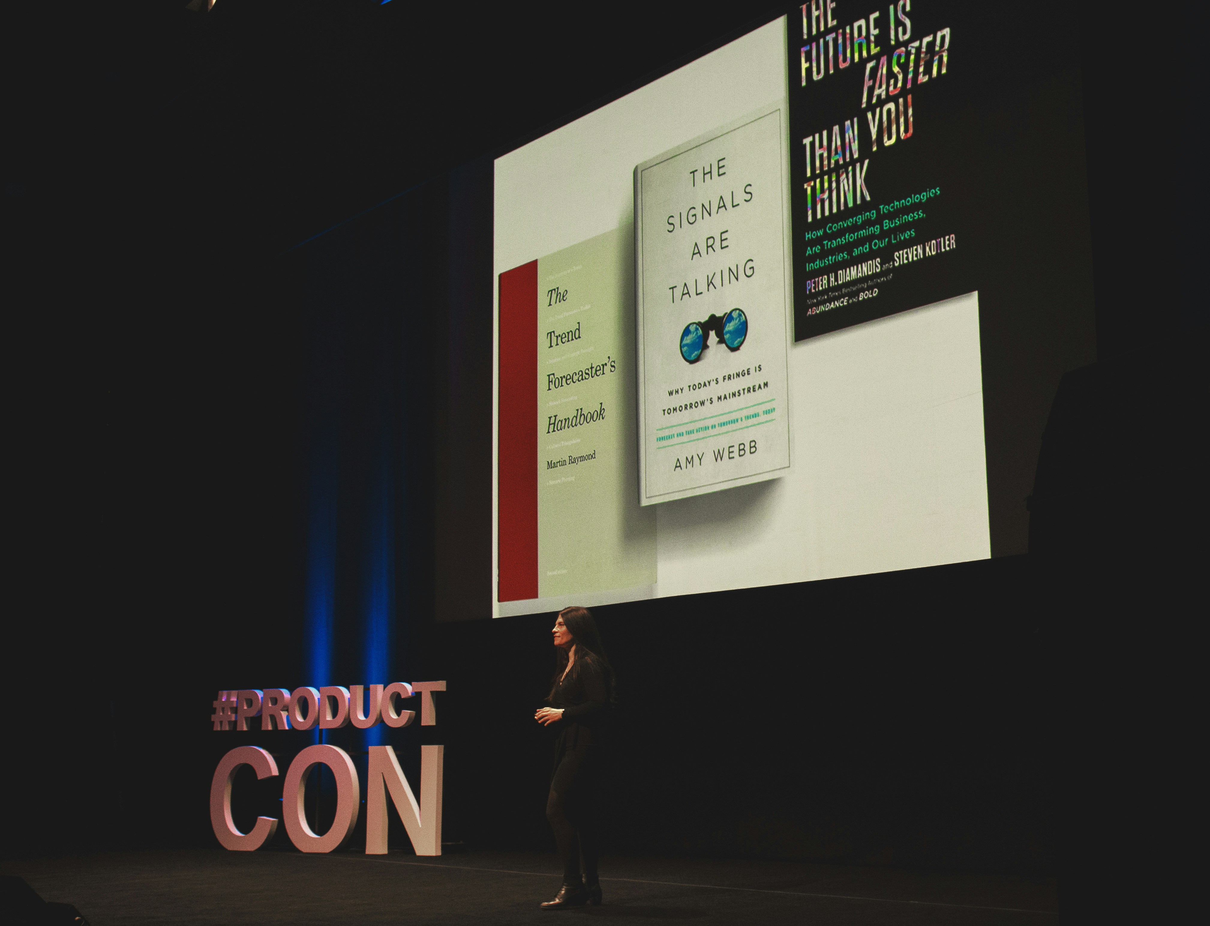 Speaker at a tech conference