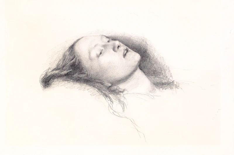 A charcoal life-drawing study on paper