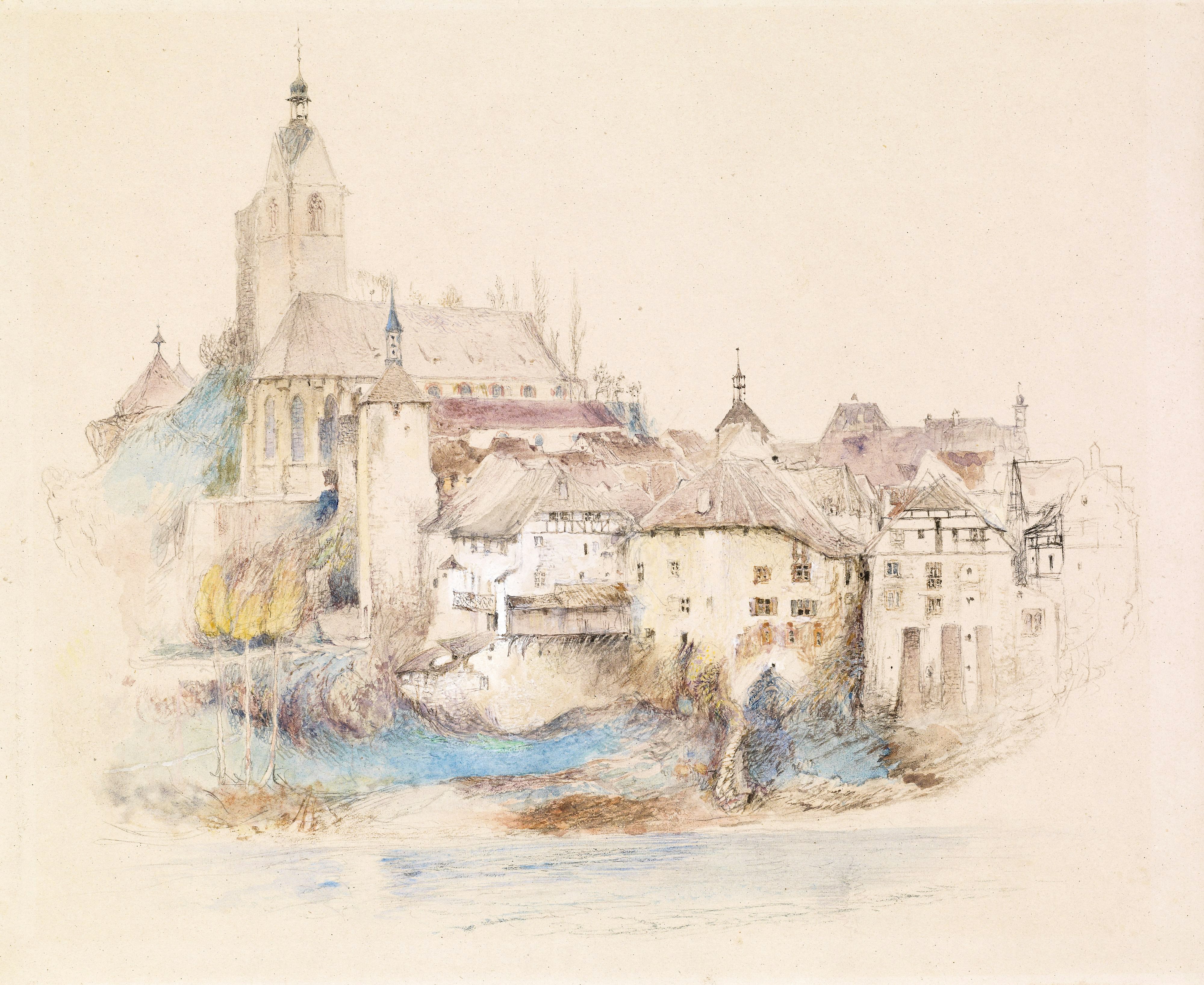 Lauffenburg on the Rhine, 1863. Artist: John Ruskin