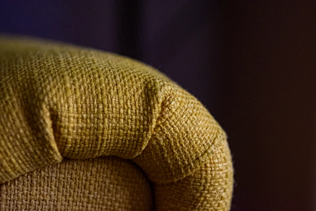 A close view of a woven textile