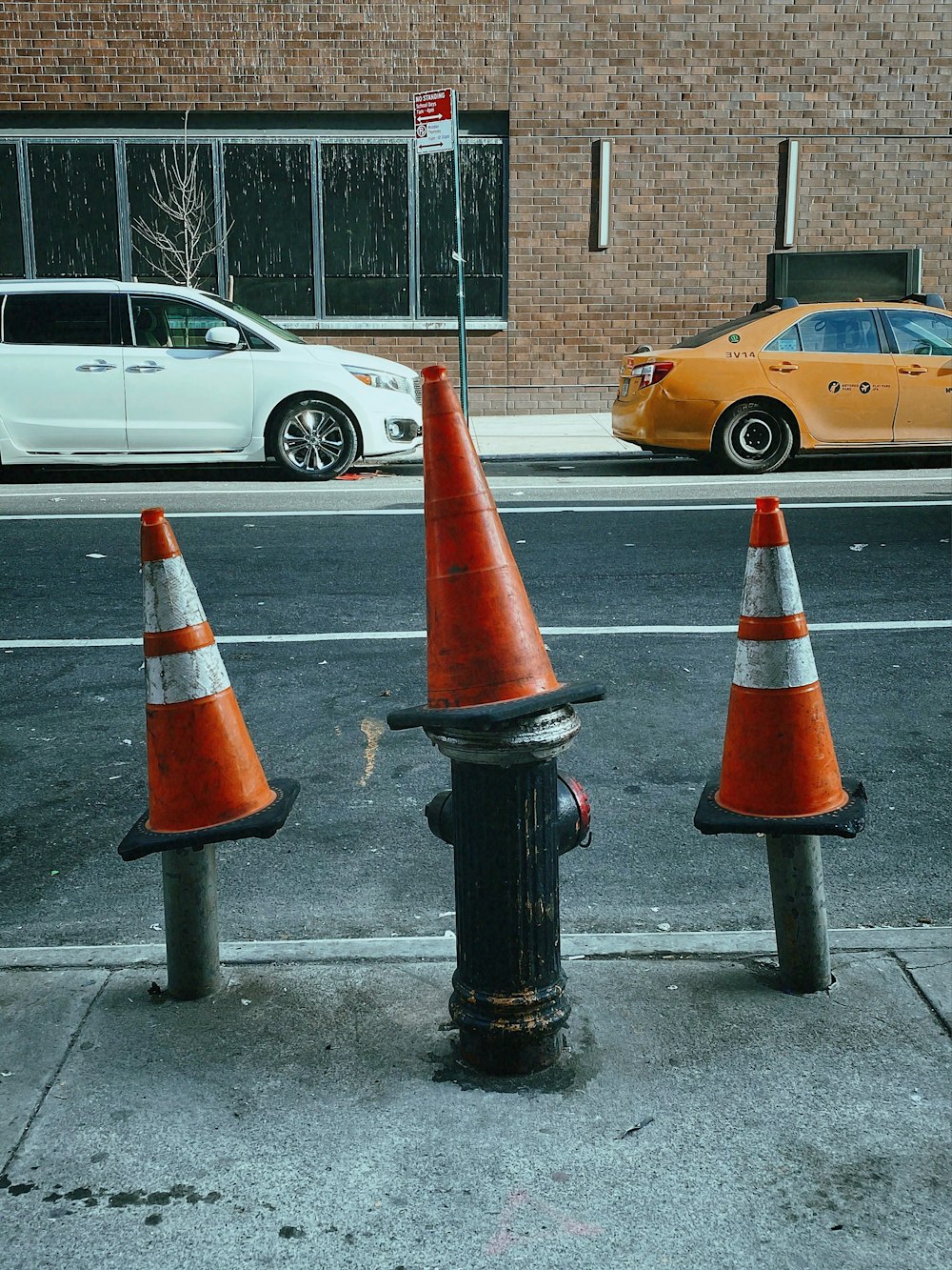 orange and white traffic cone