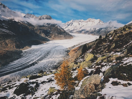 snow covered mountains during daytime in Aletsch Glacier Switzerland