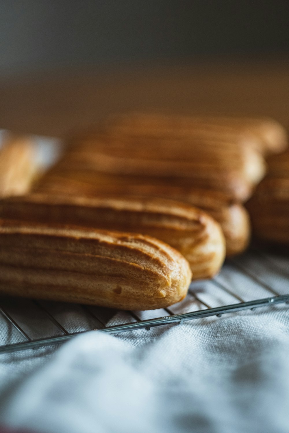 brown cookies on gray textile