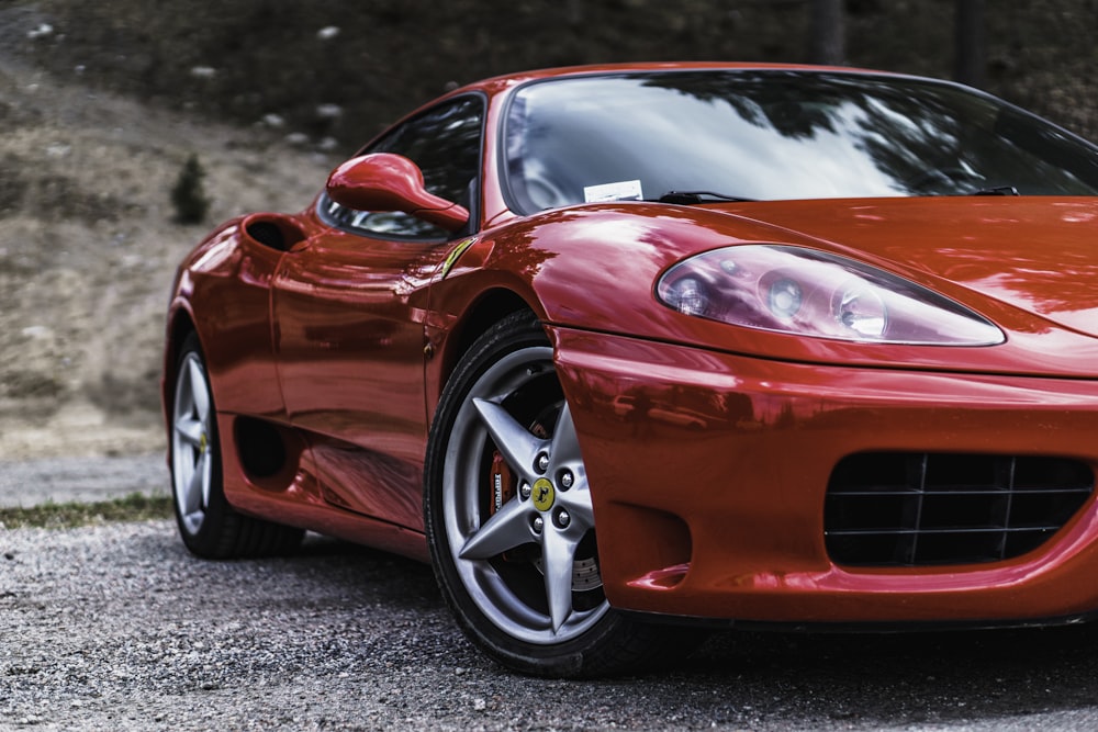 red ferrari 458 italia on road