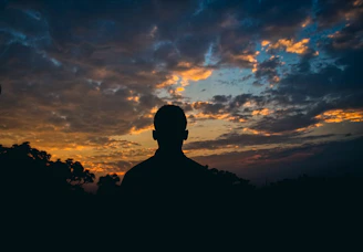 silhouette of people during sunset