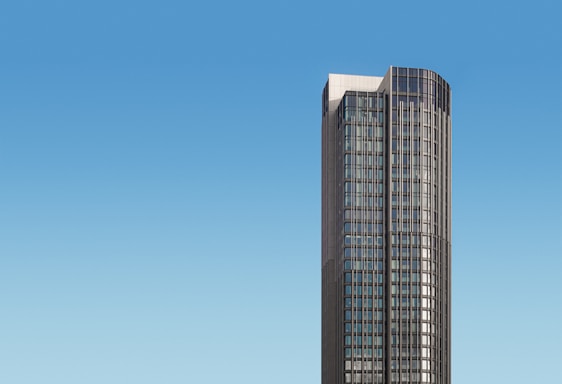 blue and white high rise building
