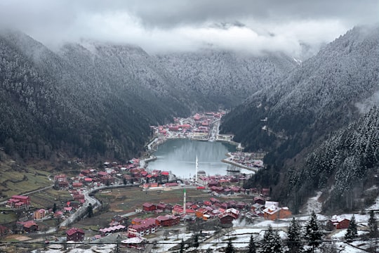 aerial view of city near mountain during daytime in Trabzon Turkey