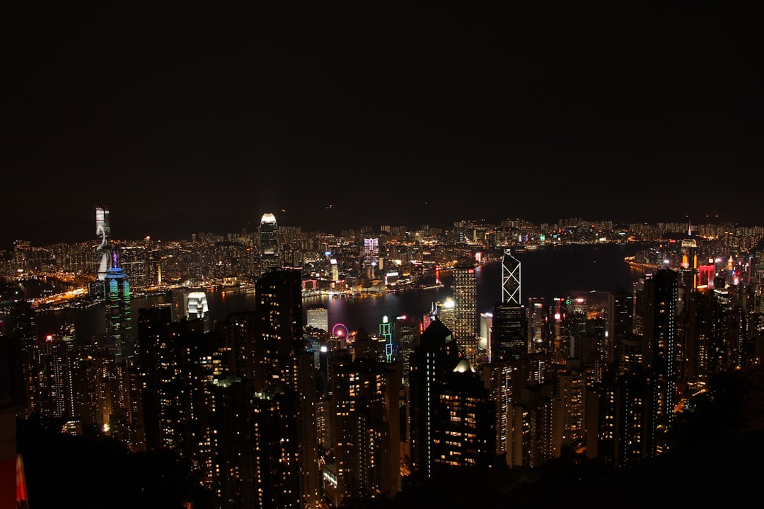 Hong Kong skyline from Victoria Peak at dusk