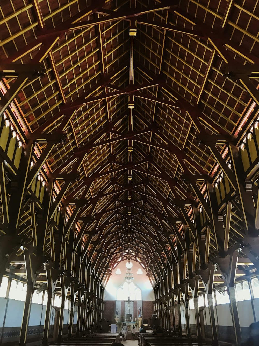 black metal framed glass roof