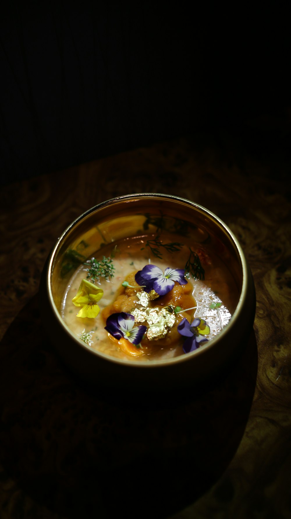 soup with vegetable in stainless steel bowl