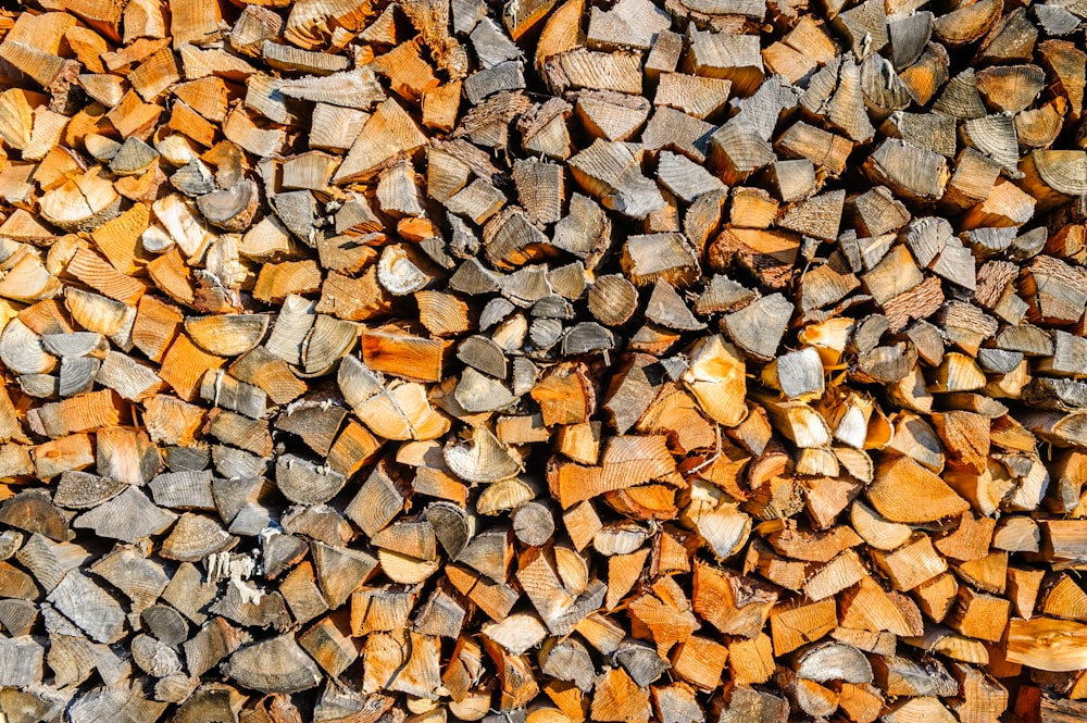 brown and white wooden logs