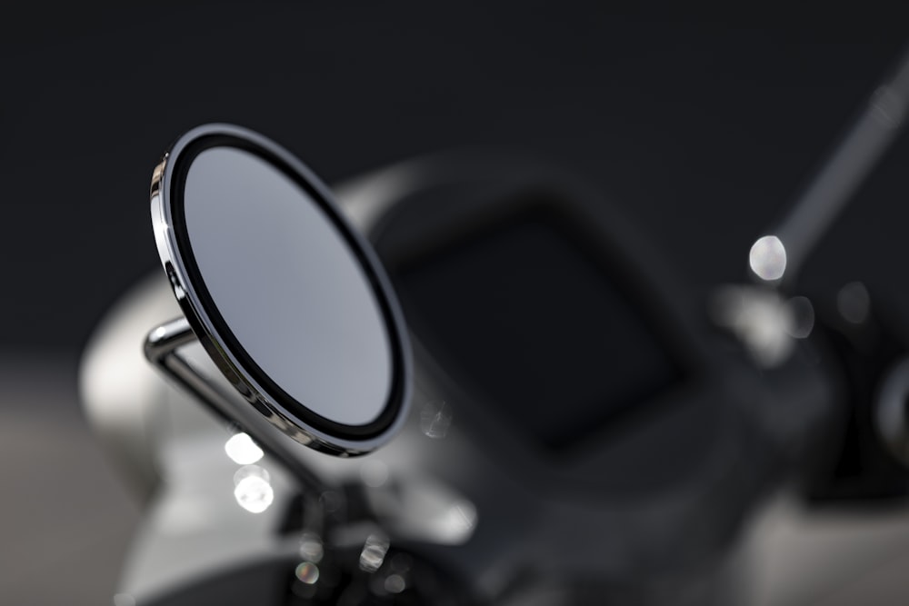 black and silver steering wheel