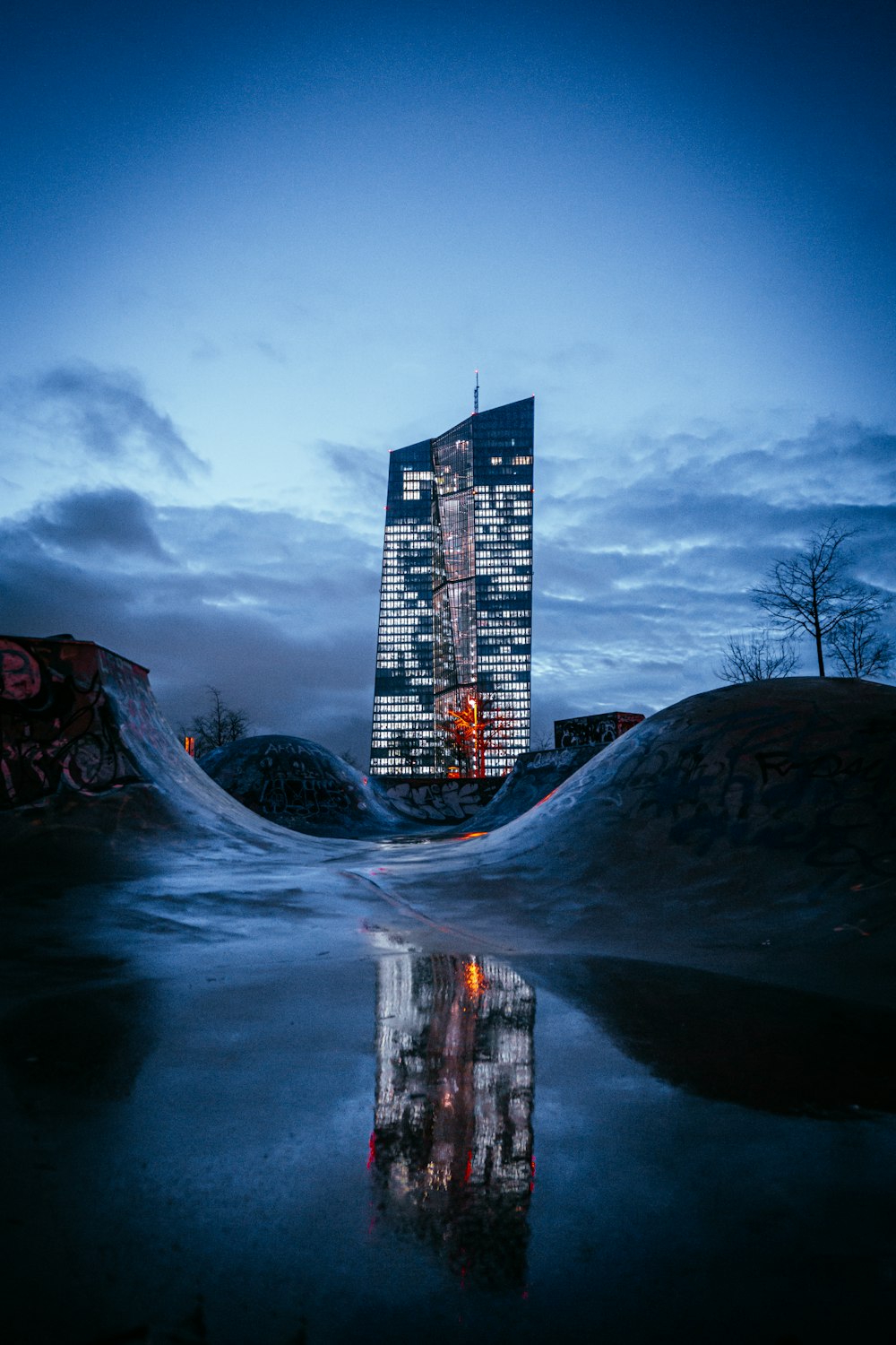 city skyline under gray sky