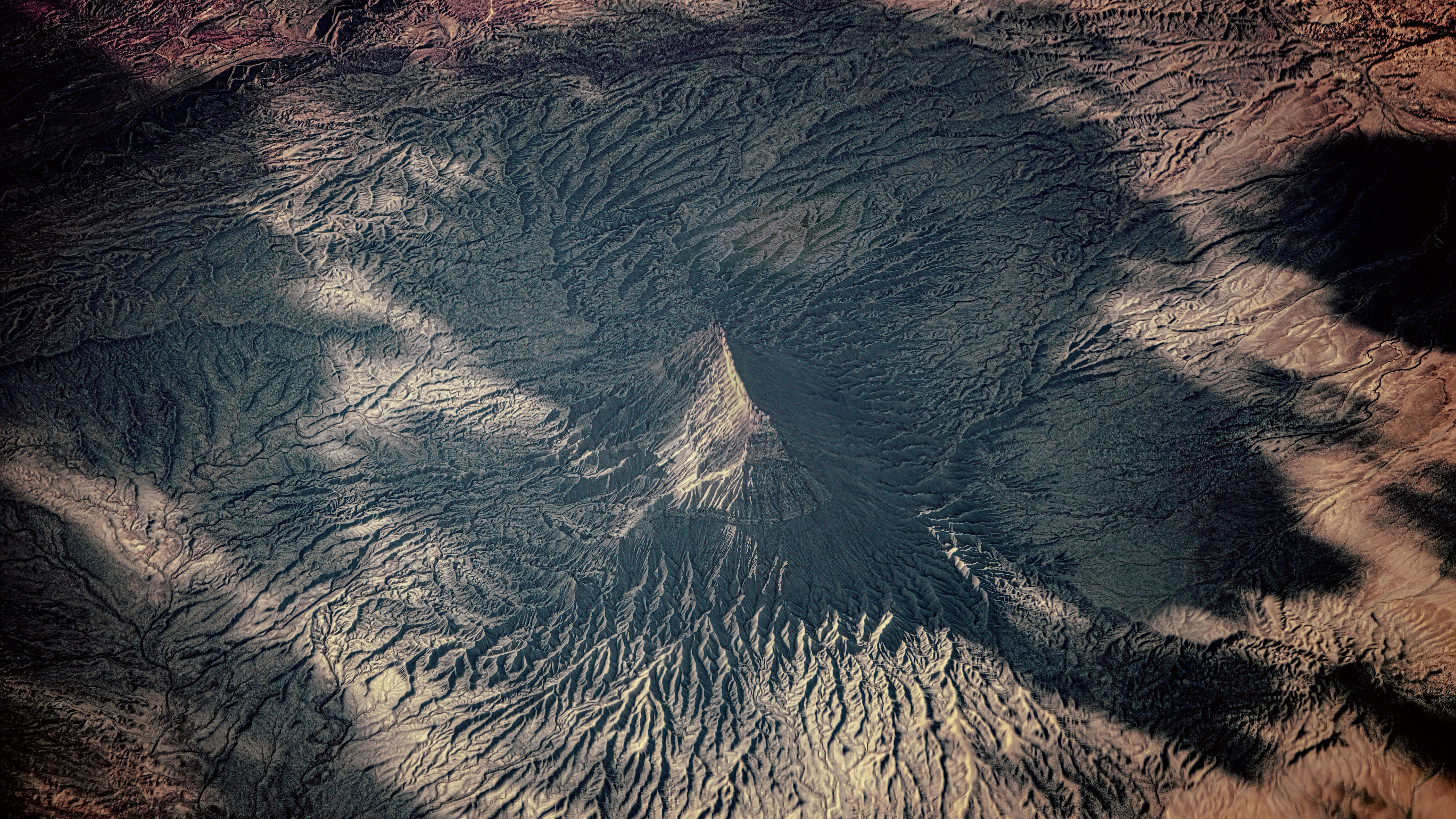 blue and brown abstract painting