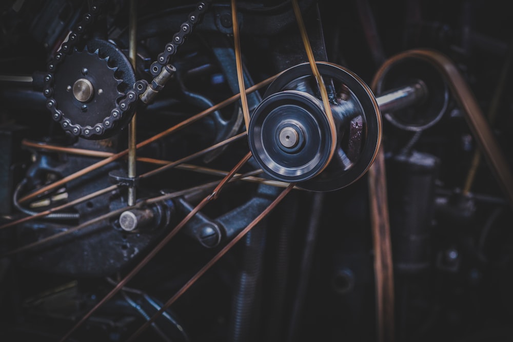 silver and gold bicycle wheel