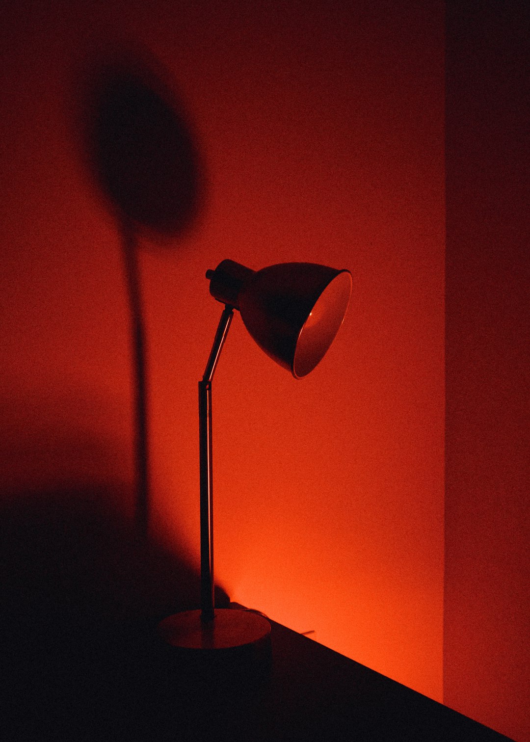 black and orange floor lamp