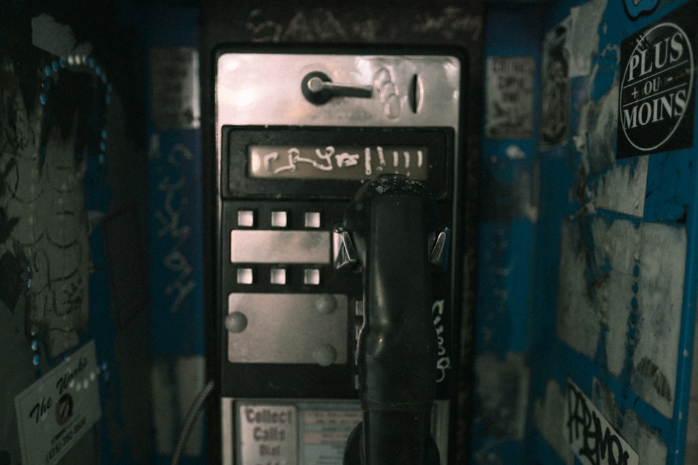 black and silver combination lock