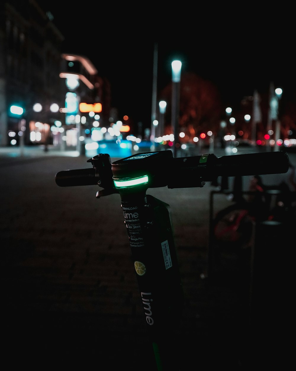 green and black bicycle handle bar