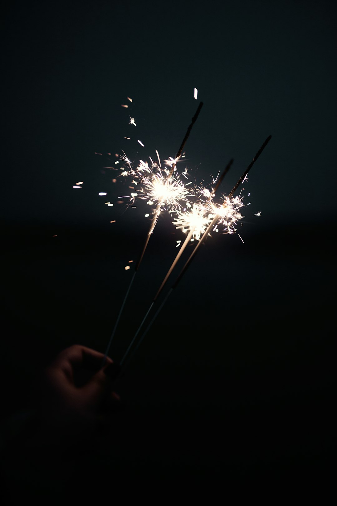 person holding sparkler during night time