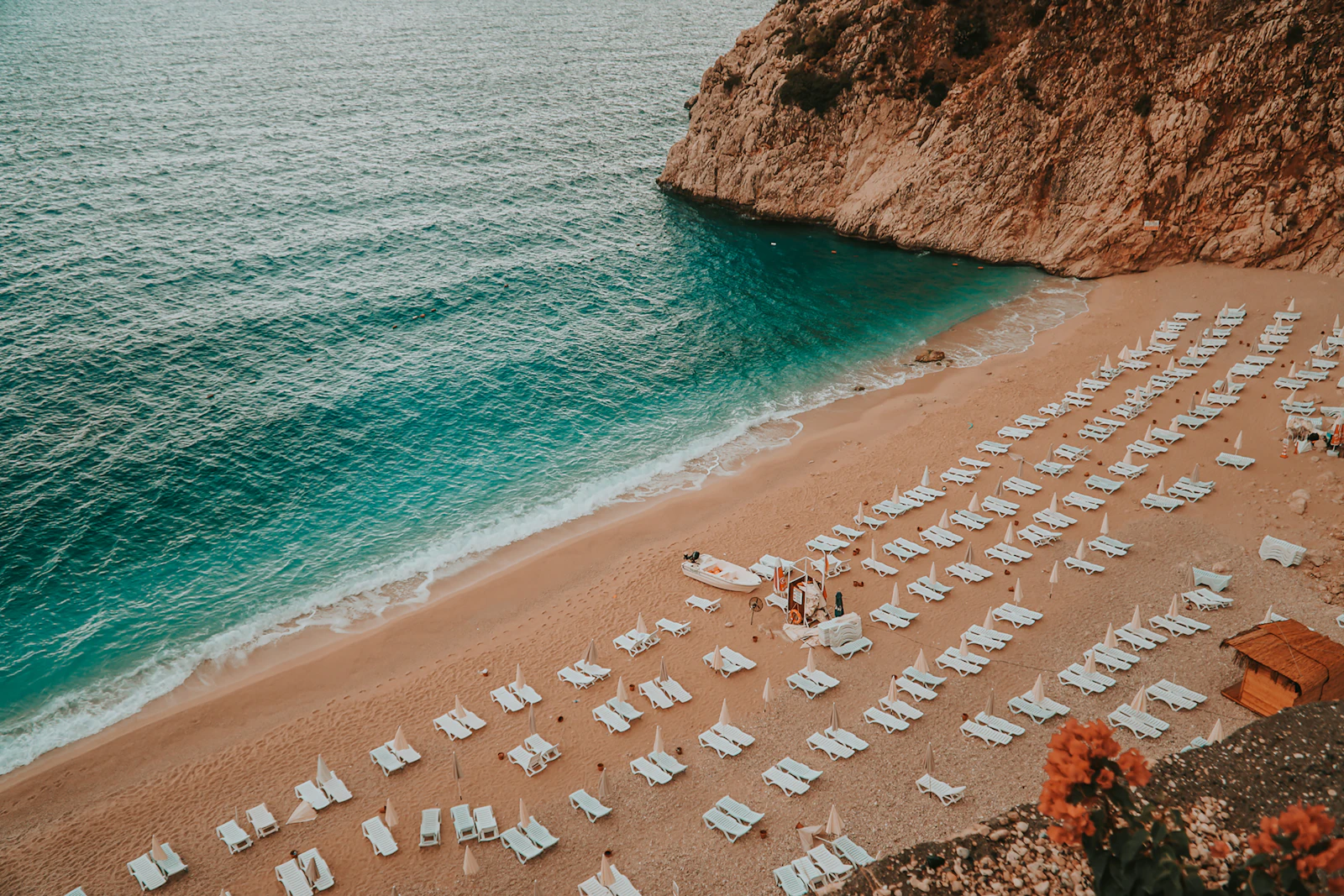 Kaputaş beach near Kalkan, turquoise water beneath the cliffs