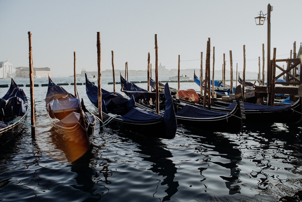 blue and brown boat on water