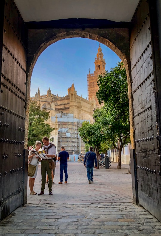people walking on sidewalk during daytime in Seville Cathedral Spain