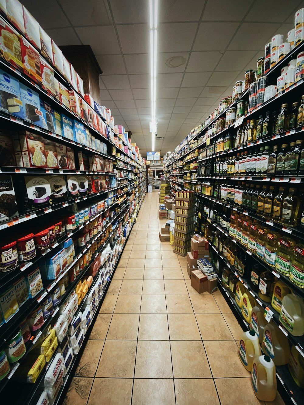 assorted bottles on display in store