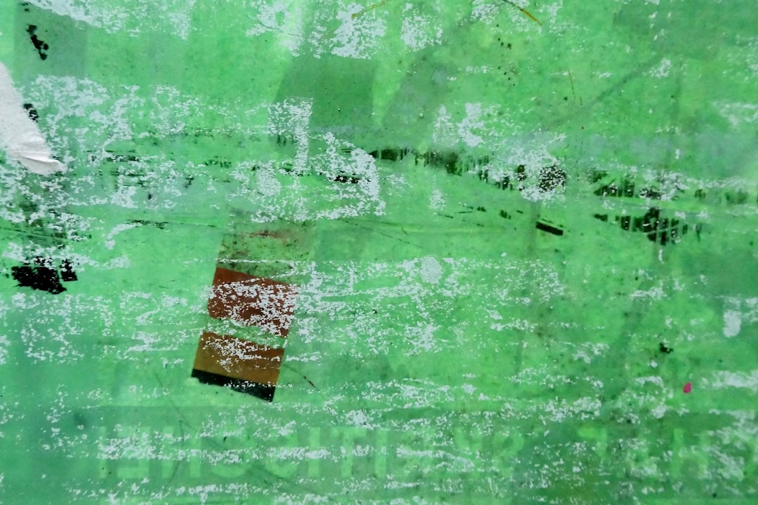 green and brown abstract painting