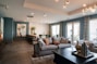 black wooden coffee table near white couch