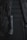 A close-up view of a backpack with visible padded sections and adjustable straps. There is a black cylindrical object attached to the strap, which appears to be a small flashlight.