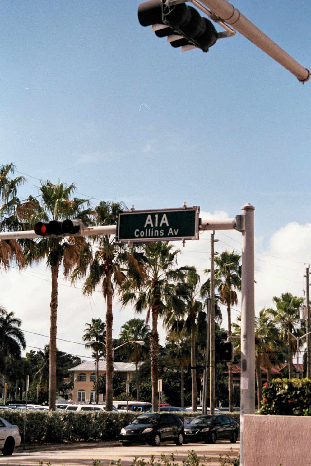 green and white street sign