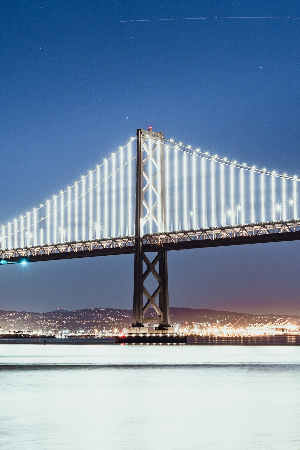 golden gate bridge under blue sky during night time