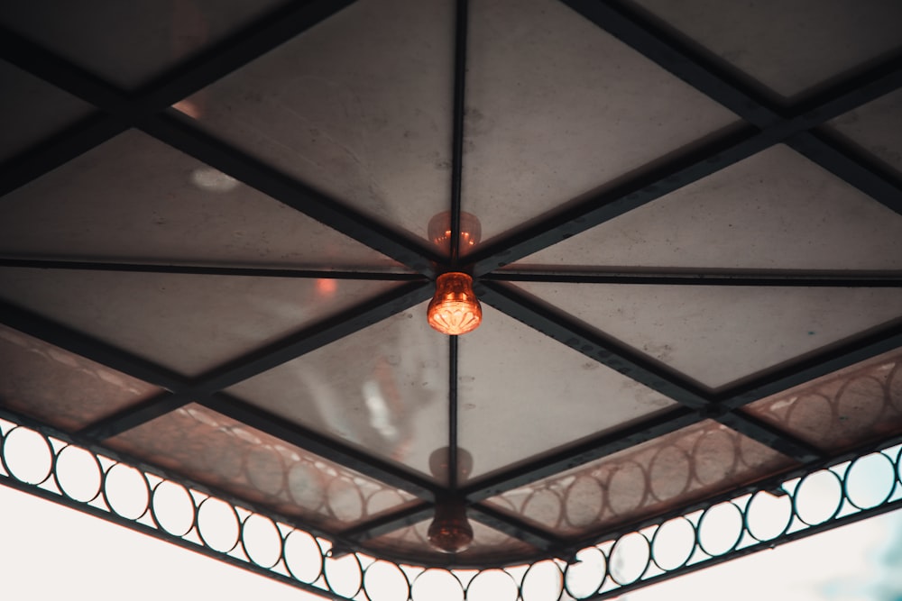 brown wooden framed glass ceiling