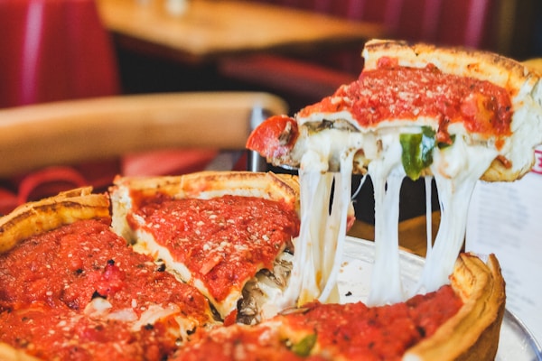 pizza with green leaf toppings