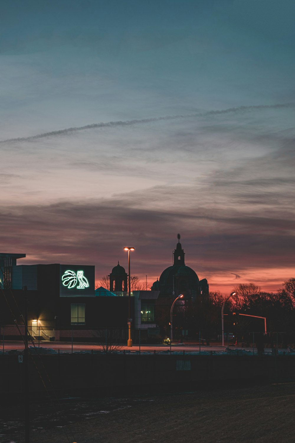 city building during night time