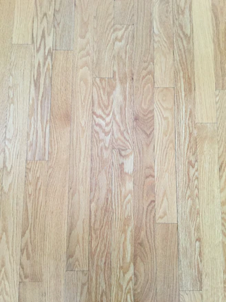 Close-up of modern hardwood floors installed in a sunny living room.