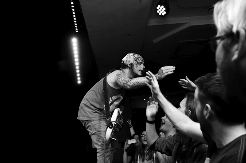 Singer reaching out to the front row