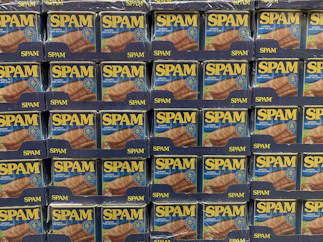 blue and brown cardboard boxes