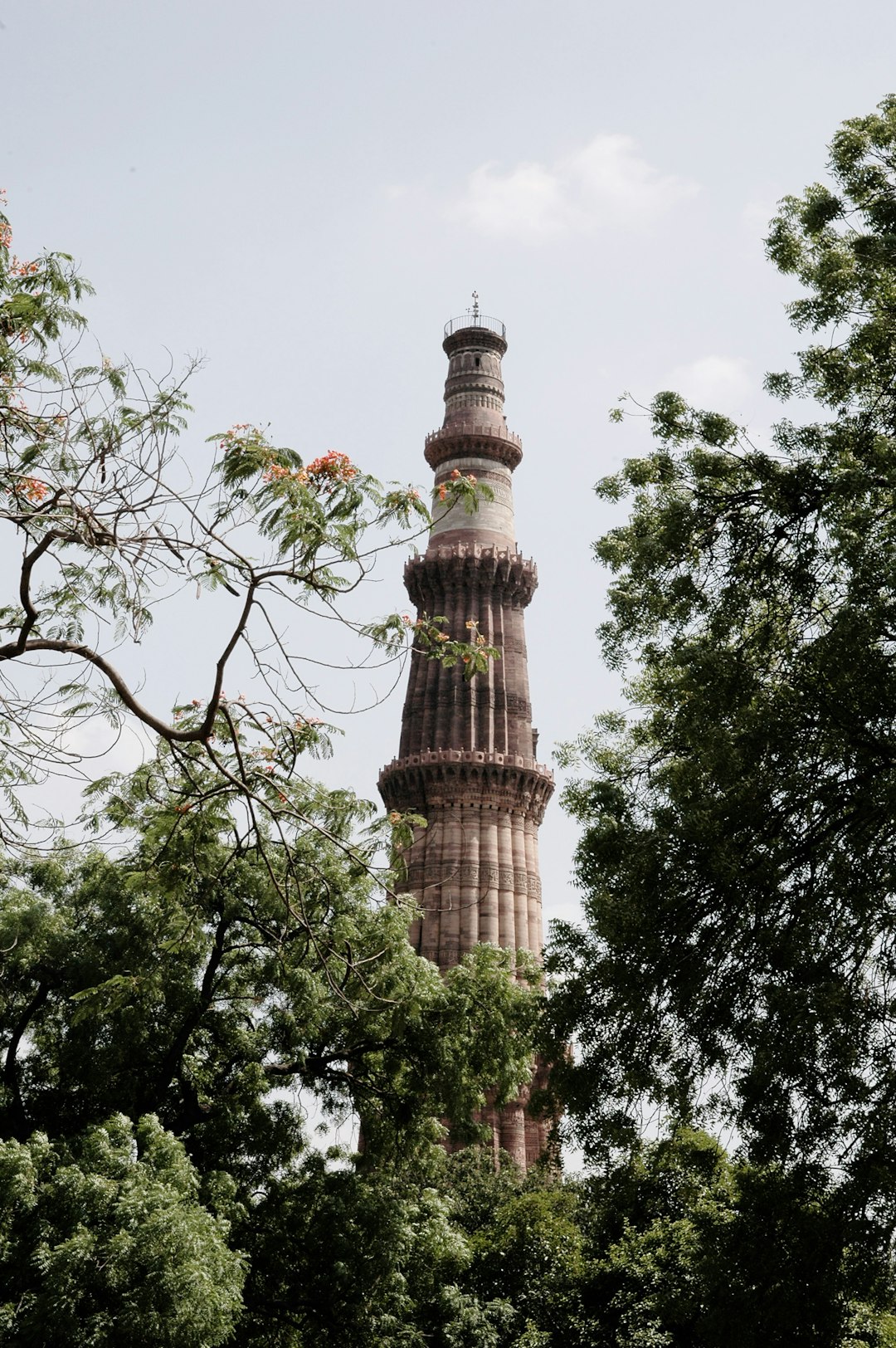 brown and white tower surrounded by green trees