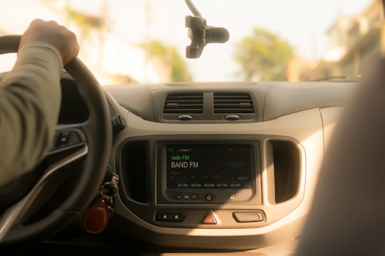 black car stereo turned on at 2 00 in São Paulo Brasil