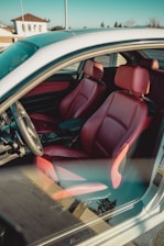 red and black car interior