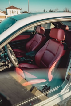 red and black car interior