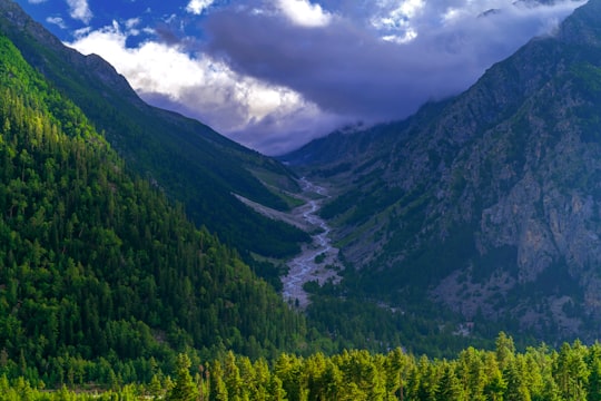 green trees on mountain under white clouds during daytime in Kanpur India