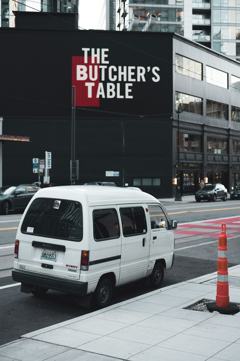 white van on the street