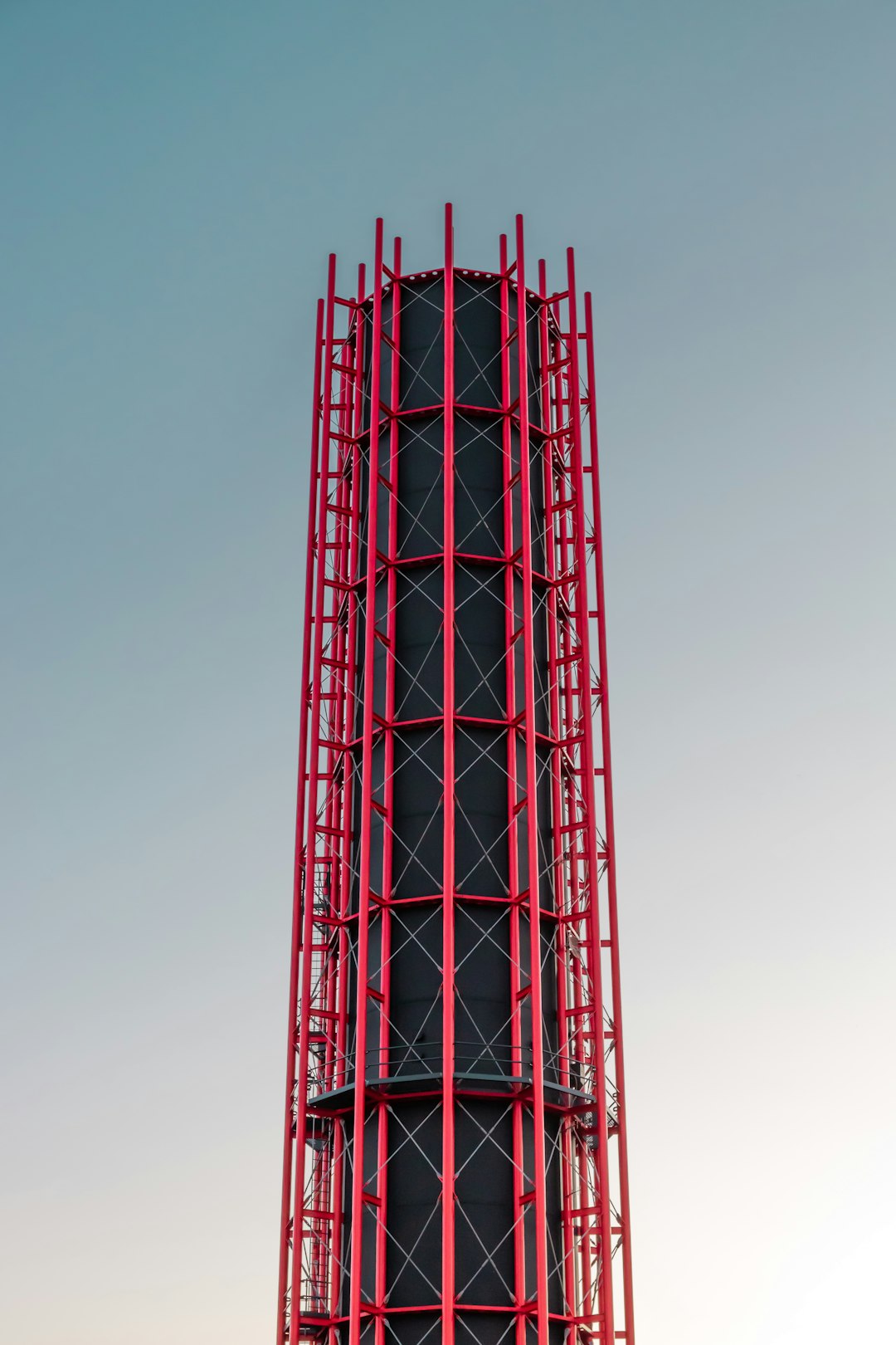 red tower under gray sky