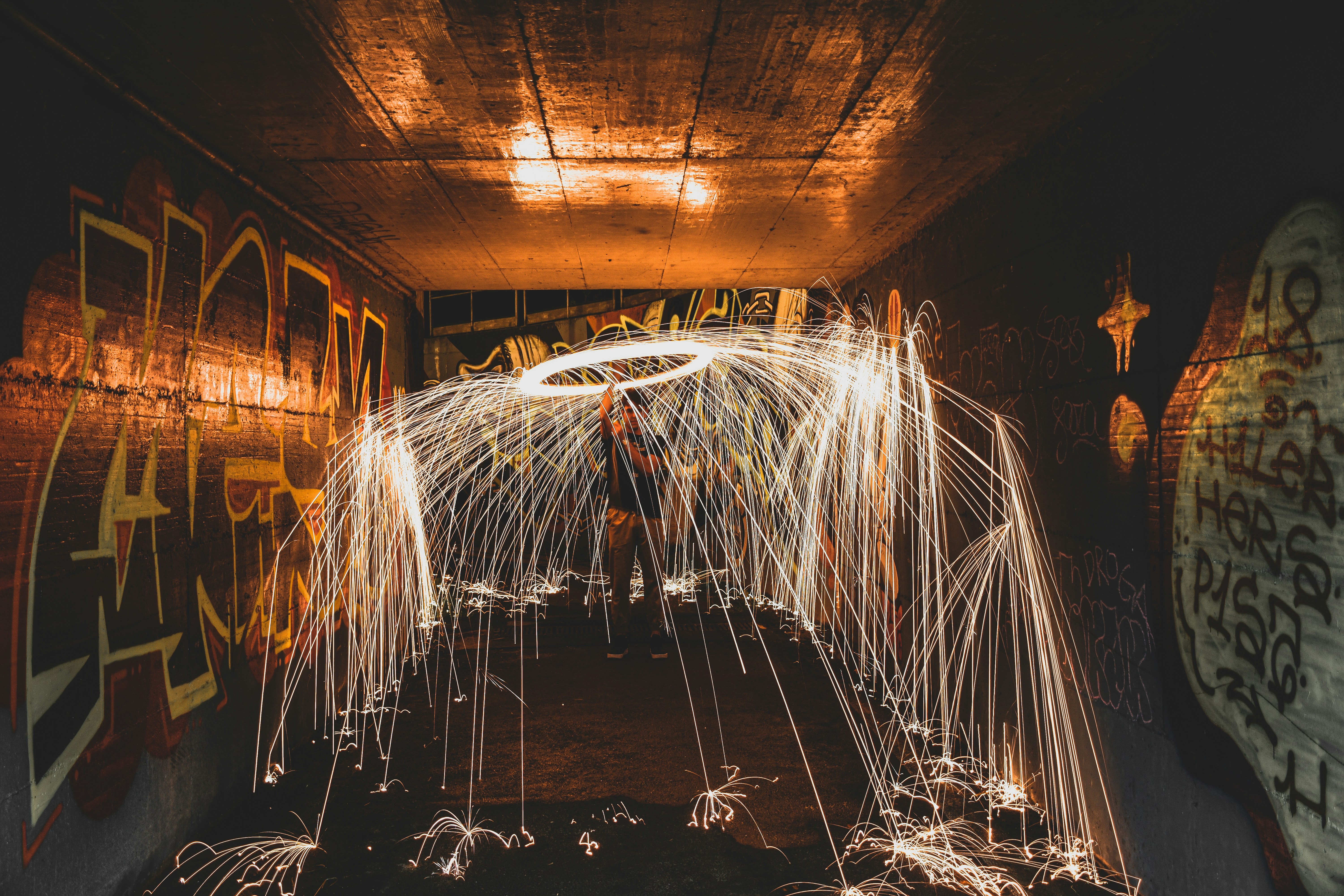 An artist creating an installation using prop money