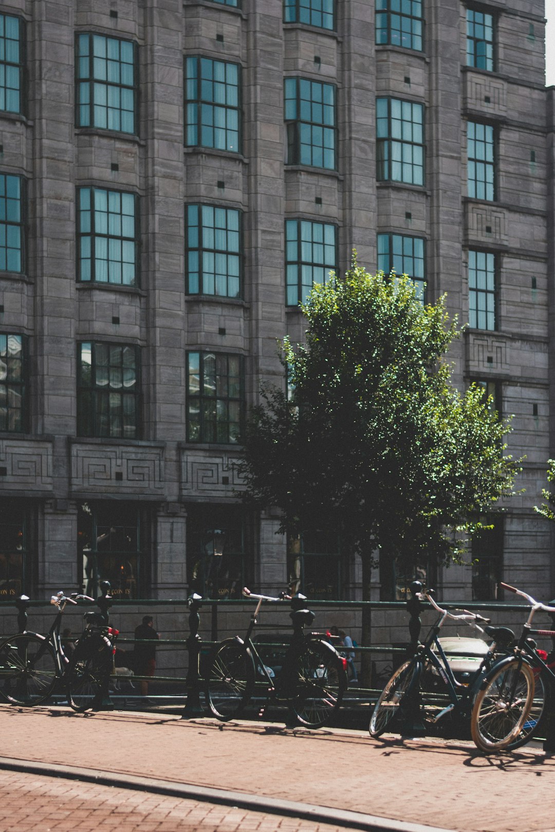 bicycles parked in front of building