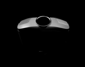 white and black portable speaker