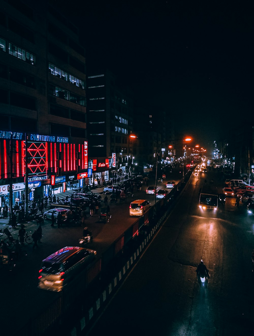 cars on road during night time